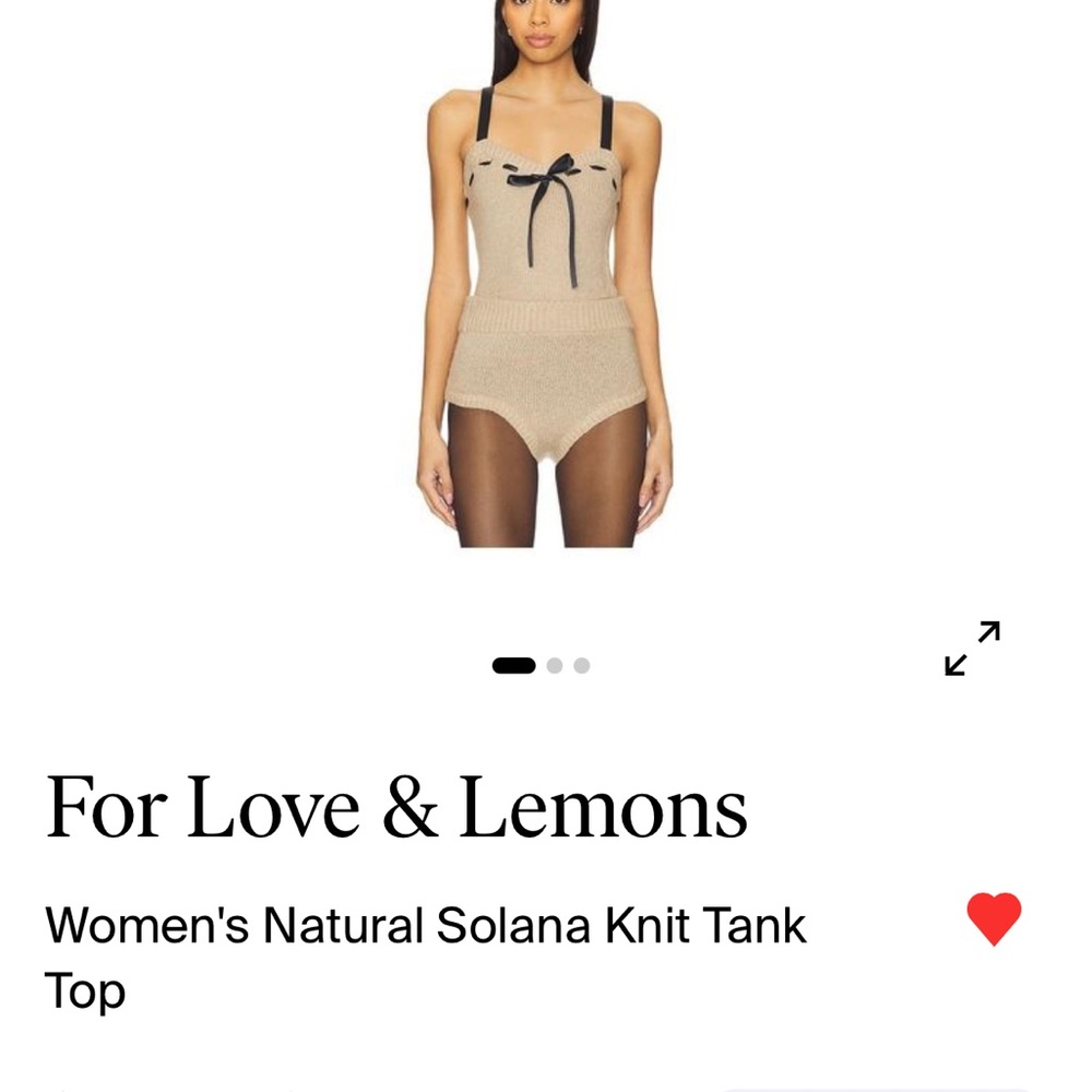 For Love And Lemons Natural Knit Tank Top